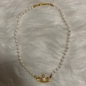 Pearl Gold Necklace Planet Saturn